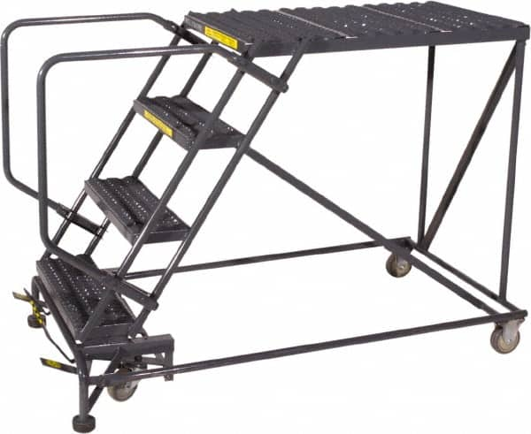 Ballymore - 30" 3 Step Single Entry Work Platform - Rolling Work Platform, 800 Lb Capacity, 30" Platform Height, 38" Base Width x 53" Base Depth, Grip Strut - Makers Industrial Supply