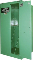 Securall Cabinets - 1 Door, Green Steel Standard Safety Cabinet for Flammable and Combustible Liquids - 46" High x 43" Wide x 18" Deep, Self Closing Door, 3 Point Key Lock, H Cylinder Capacity - Makers Industrial Supply