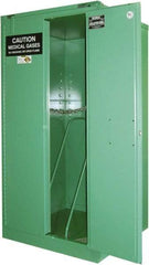 Securall Cabinets - 2 Door, Green Steel Standard Safety Cabinet for Flammable and Combustible Liquids - 67" High x 34" Wide x 34" Deep, Self Closing Door, 3 Point Key Lock, H Cylinder Capacity - Makers Industrial Supply