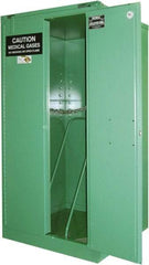 Securall Cabinets - 2 Door, Green Steel Standard Safety Cabinet for Flammable and Combustible Liquids - 46" High x 34" Wide x 34" Deep, Self Closing Door, 3 Point Key Lock, H Cylinder Capacity - Makers Industrial Supply