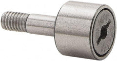 Accurate Bushing - 1-1/4" Roller Diam x 3/4" Width, 1/2" Stud Diam x 1-1/4" Length, Stud Cam Follower - Stainless Steel, 5/8" Thread Length, 1/2-20 Thread, 2" OAL, 2,750 Lb Dynamic Cap - Makers Industrial Supply