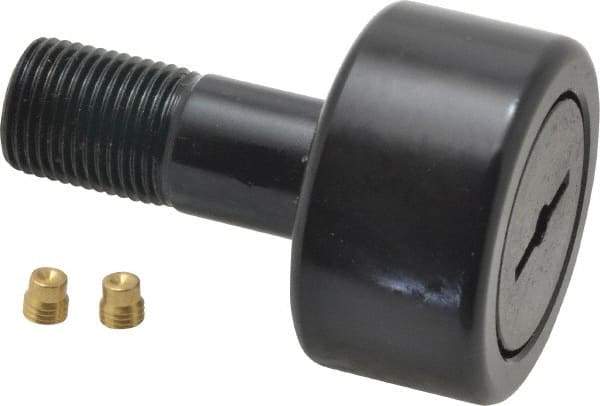 Accurate Bushing - 1-5/8" Roller Diam x 7/8" Width, 5/8" Stud Diam x 1-1/2" Length, Stud Cam Follower - Steel, 3/4" Thread Length, 5/8-18 Thread, 2-3/8" OAL, 5,560 Lb Dynamic Cap, 5,730 Lb Static Cap - Makers Industrial Supply