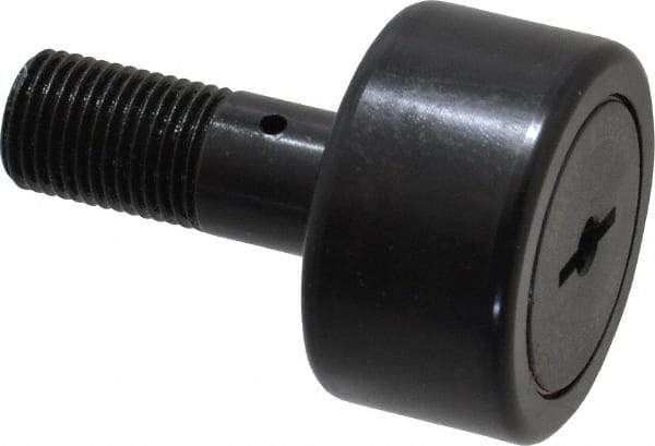 Accurate Bushing - 1-3/8" Roller Diam x 3/4" Width, 1/2" Stud Diam x 1-1/4" Length, Stud Cam Follower - Steel, 5/8" Thread Length, 1/2-20 Thread, 2" OAL, 4,470 Lb Dynamic Cap, 4,300 Lb Static Cap - Makers Industrial Supply