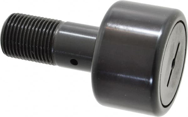 Accurate Bushing - 2" Roller Diam x 1-1/4" Width, 7/8" Stud Diam x 2" Length, Stud Cam Follower - Steel, 1" Thread Length, 7/8-14 Thread, 3-1/4" OAL, 10,370 Lb Dynamic Cap, 10,700 Lb Static Cap - Makers Industrial Supply