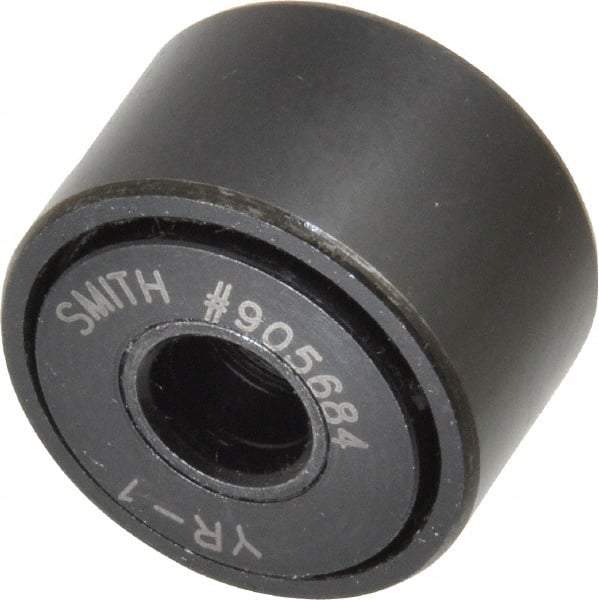 Accurate Bushing - 5/16" Bore, 1" Roller Diam x 5/8" Roller Width, Steel Yoke Cam Follower - 3,030 Lb Dynamic Load Capacity, 11/16" Overall Width - Makers Industrial Supply