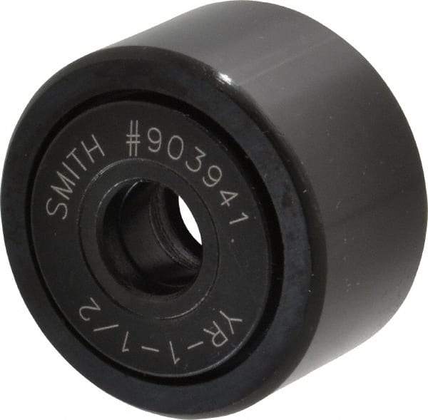 Accurate Bushing - 7/16" Bore, 1-1/2" Roller Diam x 7/8" Roller Width, Steel Yoke Cam Follower - 5,560 Lb Dynamic Load Capacity, 15/16" Overall Width - Makers Industrial Supply