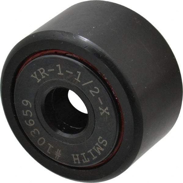 Accurate Bushing - 7/16" Bore, 1-1/2" Roller Diam x 7/8" Roller Width, Steel Yoke Cam Follower - 5,560 Lb Dynamic Load Capacity, 15/16" Overall Width - Makers Industrial Supply