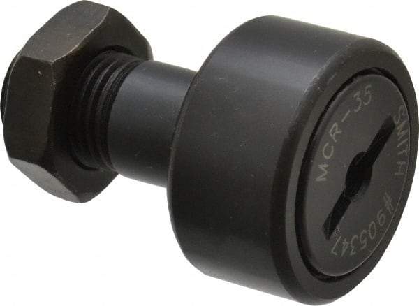 Accurate Bushing - 35mm Roller Diam x 18mm Width, 16mm Stud Diam x 32.5mm Length, Stud Cam Follower - Steel, 17mm Thread Length, M16x1.5 Thread, 52mm OAL, 12,900 N Dynamic Cap, 19,000 N Static Cap - Makers Industrial Supply