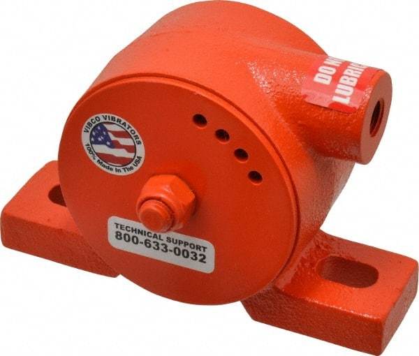 Vibco - ,500 Lb. Force, 10-1/2 Cubic Feet per Minute, 7,200 RPM, 70 Decibel, Pneumatic Vibrator - 5-3/8" Long x 1-1/2" Wide x 3-1/2" High, 1/4 Port Inlet - Makers Industrial Supply