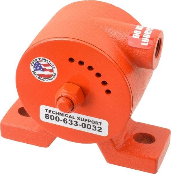 Vibco - 600 Lb. Force, 11 Cubic Feet per Minute, 6,800 RPM, 69 Decibel, Pneumatic Vibrator - 5-5/16" Long x 1-1/2" Wide x 4-5/8" High, 3/8 Port Inlet - Makers Industrial Supply