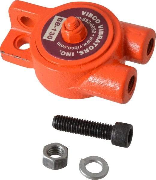 Vibco - 80 Lb. Force, 7-1/2 Cubic Feet per Minute, 19,000 RPM, 72 Decibel, Pneumatic Vibrator - 3-3/4" Long x 1-15/16" Wide x 2-1/4" High, 1/4 Port Inlet, 1/4 Port Outlet - Makers Industrial Supply