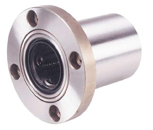 Value Collection - 3/4" ID, Round Flanged Double Linear Bearing - 1-1/4" OD - Makers Industrial Supply