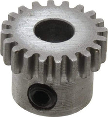 Boston Gear - 32 Pitch, 5/8" Pitch Diam, 20 Tooth Spur Gear - 0.188" Face Width, 1/4" Bore Diam, 0.52" Hub Diam, 14.5° Pressure Angle, Steel - Makers Industrial Supply