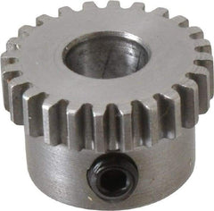 Boston Gear - 32 Pitch, 3/4" Pitch Diam, 24 Tooth Spur Gear - 0.188" Face Width, 5/16" Bore Diam, 0.64" Hub Diam, 14.5° Pressure Angle, Steel - Makers Industrial Supply