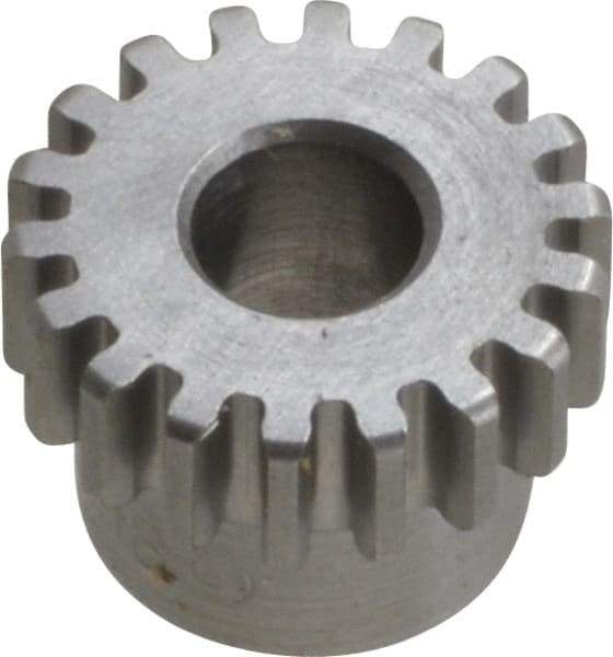 Boston Gear - 24 Pitch, 0.833" Pitch Diam, 18 Tooth Spur Gear - 1/4" Face Width, 5/16" Bore Diam, 0.7" Hub Diam, 14.5° Pressure Angle, Steel - Makers Industrial Supply