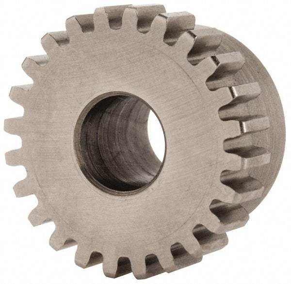 Boston Gear - 24 Pitch, 1" Pitch Diam, 24 Tooth Spur Gear - 1/4" Face Width, 3/8" Bore Diam, 0.87" Hub Diam, 14.5° Pressure Angle, Steel - Makers Industrial Supply