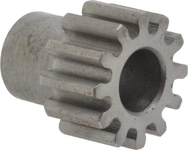 Boston Gear - 20 Pitch, 0.6" Pitch Diam, 12 Tooth Spur Gear - 3/8" Face Width, 5/16" Bore Diam, 0.46" Hub Diam, 14.5° Pressure Angle, Steel - Makers Industrial Supply