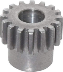 Boston Gear - 20 Pitch, 0.8" Pitch Diam, 16 Tooth Spur Gear - 3/8" Face Width, 3/8" Bore Diam, 0.66" Hub Diam, 14.5° Pressure Angle, Steel - Makers Industrial Supply