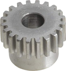 Boston Gear - 20 Pitch, 1" Pitch Diam, 20 Tooth Spur Gear - 3/8" Face Width, 3/8" Bore Diam, 0.84" Hub Diam, 14.5° Pressure Angle, Steel - Makers Industrial Supply