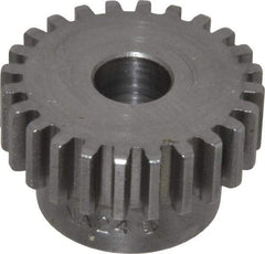 Boston Gear - 20 Pitch, 1.2" Pitch Diam, 24 Tooth Spur Gear - 3/8" Face Width, 3/8" Bore Diam, 0.92" Hub Diam, 14.5° Pressure Angle, Steel - Makers Industrial Supply