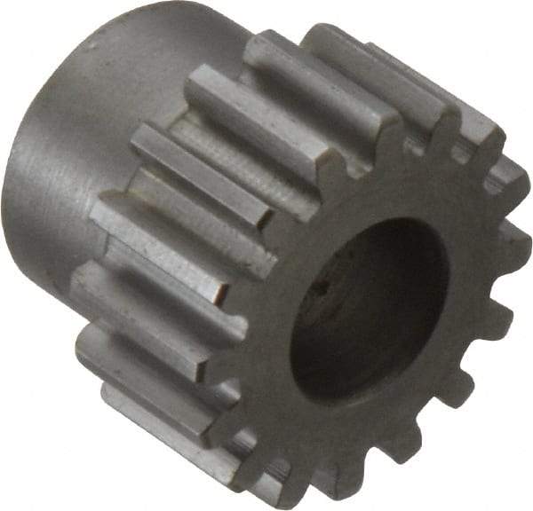 Boston Gear - 16 Pitch, 1" Pitch Diam, 16 Tooth Spur Gear - 1/2" Face Width, 1/2" Bore Diam, 0.81" Hub Diam, 14.5° Pressure Angle, Steel - Makers Industrial Supply