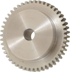 Boston Gear - 16 Pitch, 3" Pitch Diam, 48 Tooth Spur Gear - 1/2" Face Width, 1/2" Bore Diam, 2.19" Hub Diam, 14.5° Pressure Angle, Steel - Makers Industrial Supply