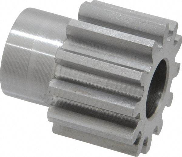 Boston Gear - 12 Pitch, 1" Pitch Diam, 12 Tooth Spur Gear - 3/4" Face Width, 1/2" Bore Diam, 3/4" Hub Diam, 14.5° Pressure Angle, Steel - Makers Industrial Supply