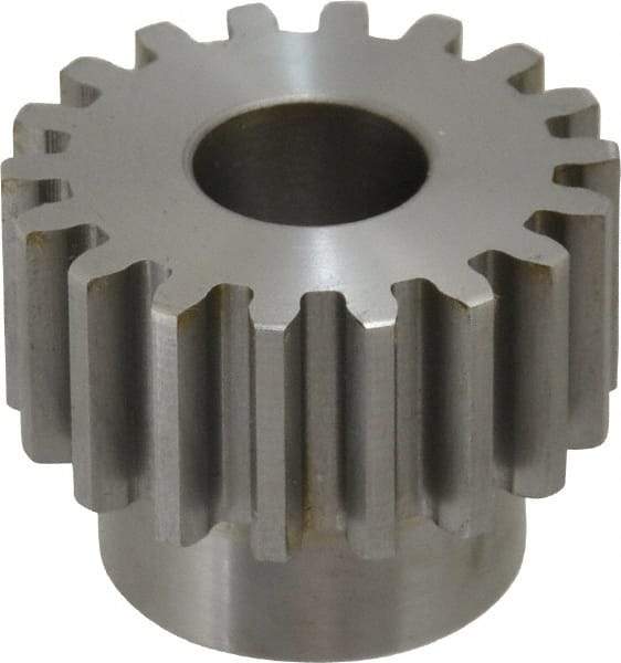 Boston Gear - 12 Pitch, 1-1/2" Pitch Diam, 18 Tooth Spur Gear - 3/4" Face Width, 5/8" Bore Diam, 1.15" Hub Diam, 14.5° Pressure Angle, Steel - Makers Industrial Supply