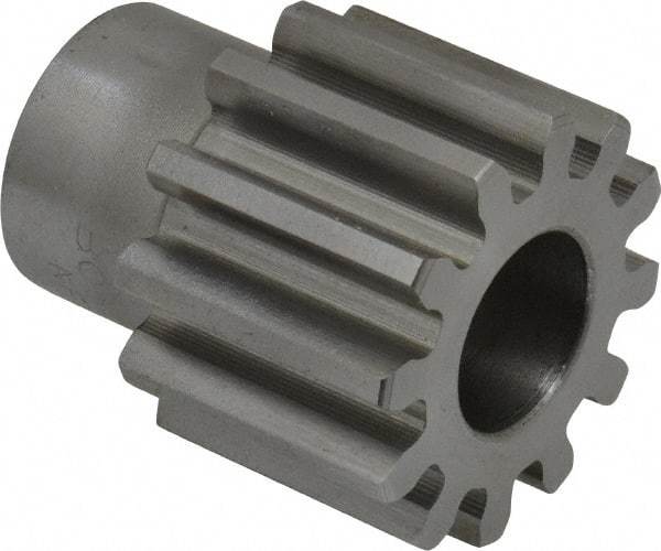 Boston Gear - 10 Pitch, 1.2" Pitch Diam, 12 Tooth Spur Gear - 1" Face Width, 5/8" Bore Diam, 0.92" Hub Diam, 14.5° Pressure Angle, Steel - Makers Industrial Supply