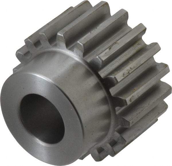 Boston Gear - 10 Pitch, 1.8" Pitch Diam, 18 Tooth Spur Gear - 1" Face Width, 3/4" Bore Diam, 1.42" Hub Diam, 14.5° Pressure Angle, Steel - Makers Industrial Supply