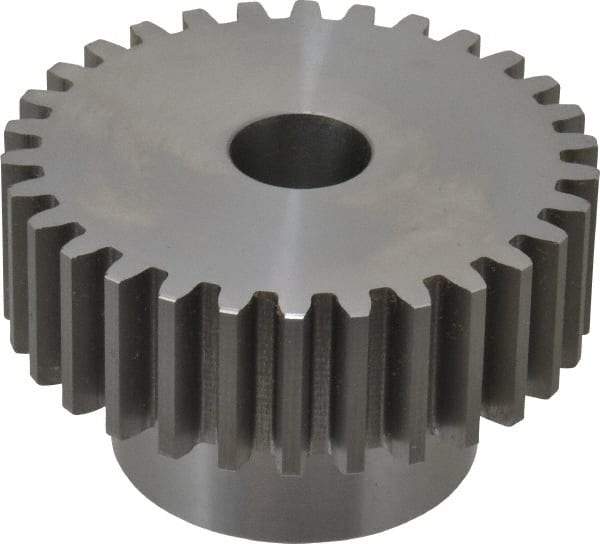 Boston Gear - 10 Pitch, 3" Pitch Diam, 30 Tooth Spur Gear - 1" Face Width, 3/4" Bore Diam, 2.02" Hub Diam, 14.5° Pressure Angle, Steel - Makers Industrial Supply