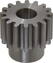 Boston Gear - 8 Pitch, 2" Pitch Diam, 16 Tooth Spur Gear - 1-1/4" Face Width, 7/8" Bore Diam, 1.56" Hub Diam, 14.5° Pressure Angle, Steel - Makers Industrial Supply