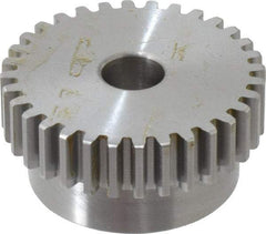 Boston Gear - 16 Pitch, 2" Pitch Diam, 32 Tooth Spur Gear - 0.313" Face Width, 1/2" Bore Diam, 1.7" Hub Diam, 14.5° Pressure Angle, Steel - Makers Industrial Supply