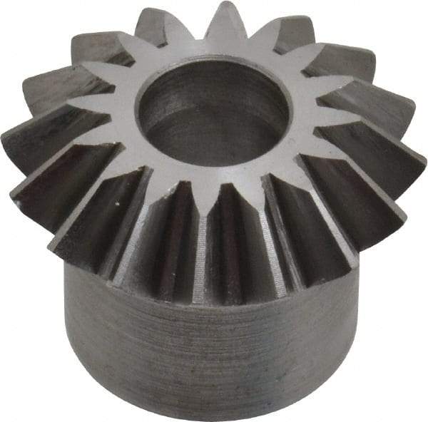 Boston Gear - 16 Pitch, 1" Pitch Diam, 16 Tooth Miter Gear - 0.23" Face Width, 3/8" Bore Diam, 3/4" Hub Diam, 20° Pressure Angle, Steel - Makers Industrial Supply