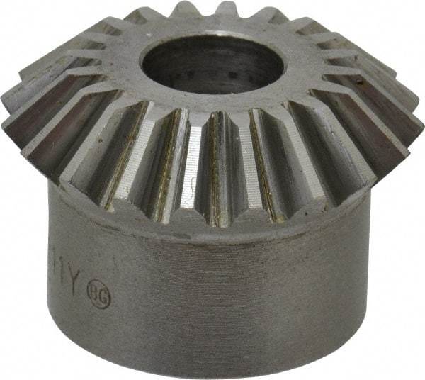 Boston Gear - 16 Pitch, 1-1/4" Pitch Diam, 20 Tooth Miter Gear - 0.28" Face Width, 7/16" Bore Diam, 1" Hub Diam, 20° Pressure Angle, Steel - Makers Industrial Supply