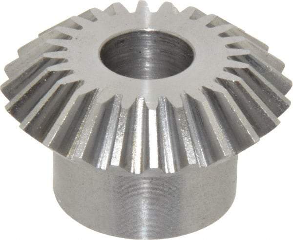 Boston Gear - 16 Pitch, 1-1/2" Pitch Diam, 24 Tooth Miter Gear - 0.32" Face Width, 1/2" Bore Diam, 1" Hub Diam, 20° Pressure Angle, Steel - Makers Industrial Supply