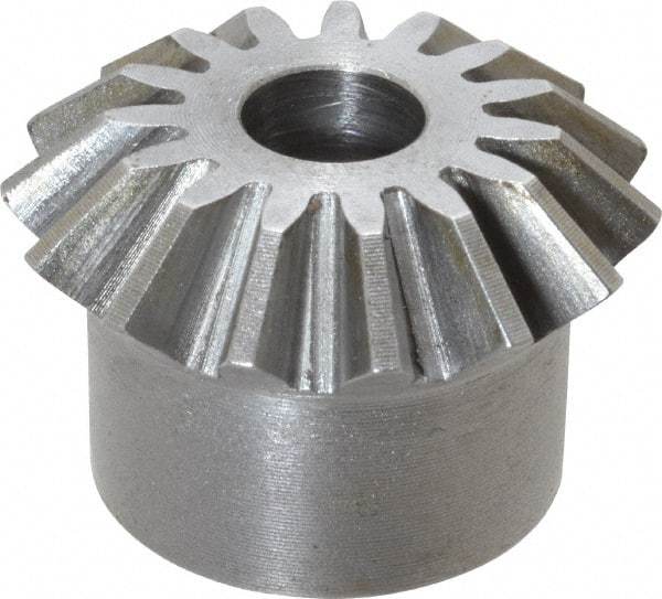 Boston Gear - 12 Pitch, 1-1/4" Pitch Diam, 15 Tooth Miter Gear - 0.29" Face Width, 3/8" Bore Diam, 1" Hub Diam, 20° Pressure Angle, Steel - Makers Industrial Supply