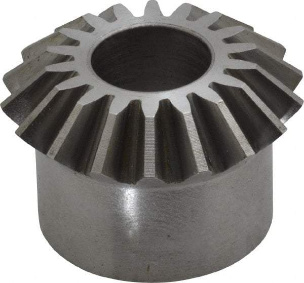 Boston Gear - 12 Pitch, 1-1/2" Pitch Diam, 18 Tooth Miter Gear - 0.33" Face Width, 5/8" Bore Diam, 1-1/4" Hub Diam, 20° Pressure Angle, Steel - Makers Industrial Supply