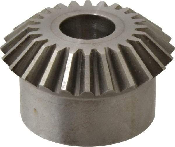 Boston Gear - 8 Pitch, 3" Pitch Diam, 24 Tooth Miter Gear - 0.68" Face Width, 1" Bore Diam, 2-1/2" Hub Diam, 20° Pressure Angle, Steel - Makers Industrial Supply