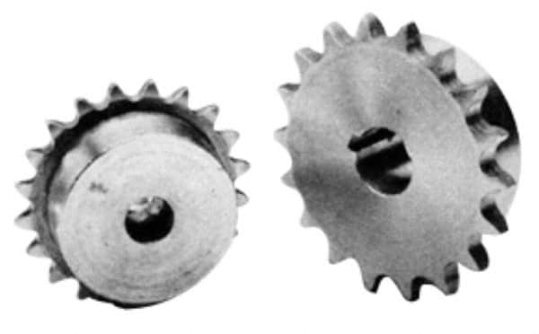 U.S. Tsubaki - 19 Teeth, 3/8" Chain Pitch, Chain Size 35, Finished Bore Sprocket - 5/8" Bore Diam, 2.279" Pitch Diam, 2.47" Outside Diam - Makers Industrial Supply