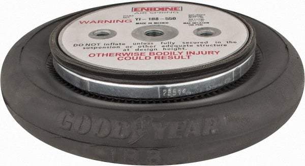 Value Collection - 100 psi Actuation: 815 Lb Ext, 3,650 Lb Compr, 3/8-16 & 3/8-16, 3.8" Stroke Len, Bellow Single Convolute Air Spring - 5.6" Extended Height, 1.8" Compressed Height, 8.7" Max OD at 100 psi, 330 to 2,965 Lb Capacity - Makers Industrial Supply