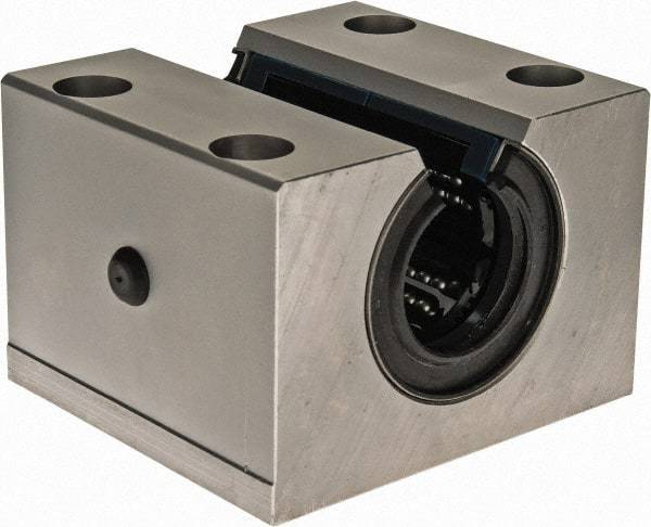 Thomson Industries - 30mm Inside Diam, 8,300 Lbs. Dynamic Capacity, Open Single Pillow Block Linear Bearing - 60mm Overall Height x 87" Overall Width, 45mm Btw Mount Hole Centers - Makers Industrial Supply