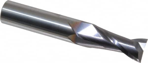 Niagara Cutter - 1/2", 1" LOC, 1/2" Shank Diam, 3" OAL, 2 Flute, Solid Carbide Square End Mill - Single End, TiAlN Finish, Spiral Flute, 30° Helix, Centercutting, Right Hand Cut, Right Hand Flute, Series C230 - Makers Industrial Supply