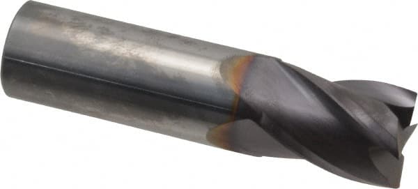 Niagara Cutter - 3/4", 1" LOC, 3/4" Shank Diam, 3" OAL, 4 Flute, Solid Carbide Square End Mill - Single End, TiAlN Finish, Spiral Flute, 30° Helix, Centercutting, Right Hand Cut, Right Hand Flute, Series C430 - Makers Industrial Supply