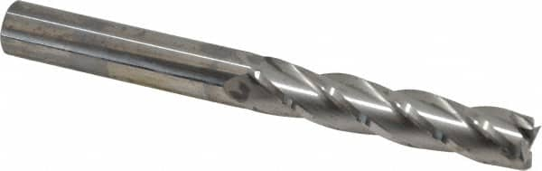 Niagara Cutter - 5/8", 3" LOC, 5/8" Shank Diam, 6" OAL, 4 Flute, Solid Carbide Square End Mill - Single End, Uncoated, Spiral Flute, 30° Helix, Centercutting, Right Hand Cut, Right Hand Flute, Series C430 - Makers Industrial Supply