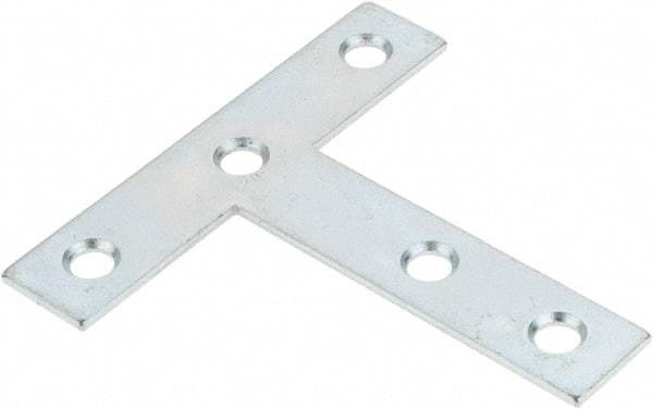 Value Collection - 3" Long x 3" Wide, Steel, Tee Plates, Brace - Zinc Plated - Makers Industrial Supply