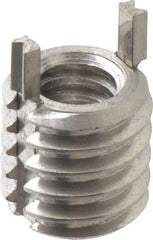 Recoil - #10-24 Internal, 5/16-18 External, 7.8mm Insert Length, Thin Wall Keylocking Thread Inserts - Stainless Steel, Passivated Finish, Grade 303 - Makers Industrial Supply