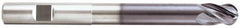 Niagara Cutter - 3/8" Diam, 1/2" LOC, 4 Flute Solid Carbide Ball End Mill - TiAlN Finish, Single End, 6" OAL, 3/8" Shank Diam, Spiral Flute - Makers Industrial Supply