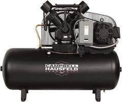 Campbell Hausfeld - 15 hp, 120 Gal Stationary Electric Horizontal Screw Air Compressor - Three Phase, 175 Max psi, 50 CFM, 208-230/460 Volt - Makers Industrial Supply