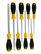 8 Piece - 1/8 - 3/8" - Ball End Hex Screwdriver MagicRing® Screw Holding SoftFinish® Cushion Grip - Makers Industrial Supply